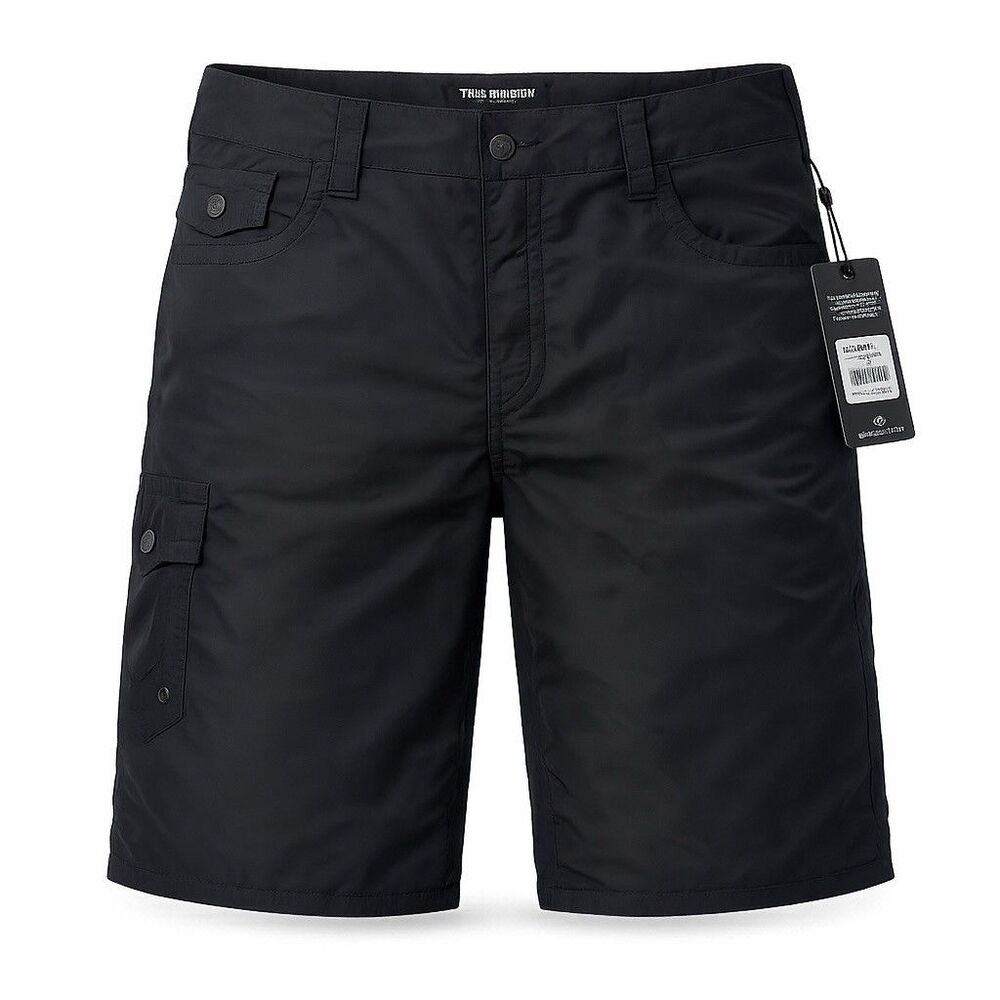 True Religion Ricky Board Shorts Black Mens 38 (41x12) Swim Trunks NEW